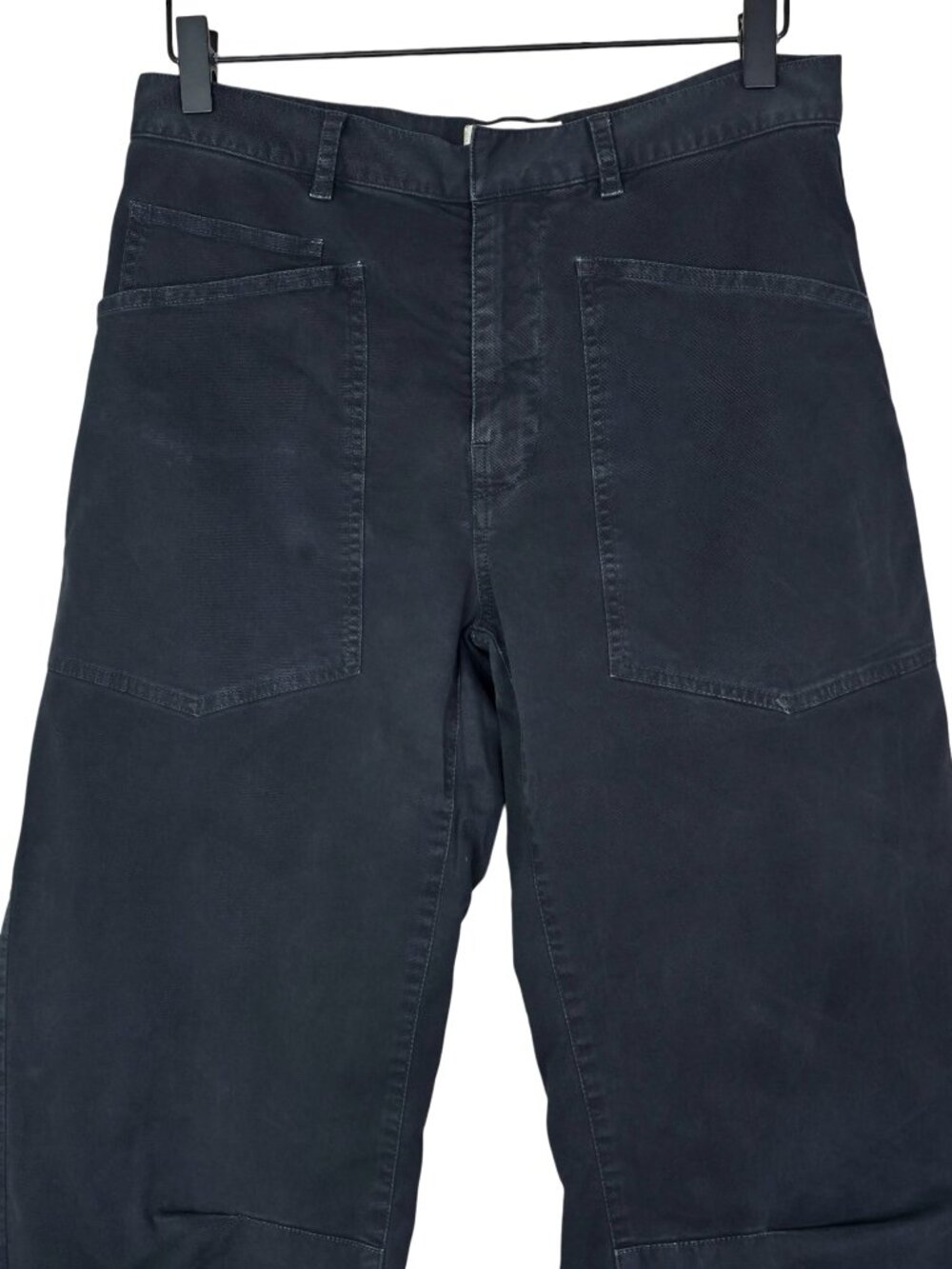 Nili Lotan Shon Pant Carbon Gray Cotton Twill Barrel Leg Cropped Size 0 - Picture 5 of 11